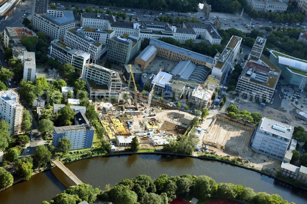 Berlin from above - Construction site to build a new multi-family residential complex No.1 Charlottenburg on Wegelystrasse zum Spree- Ufer in the district Charlottenburg-Wilmersdorf in Berlin, Germany