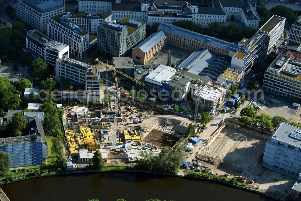 Aerial photograph Berlin - Construction site to build a new multi-family residential complex No.1 Charlottenburg on Wegelystrasse zum Spree- Ufer in the district Charlottenburg-Wilmersdorf in Berlin, Germany