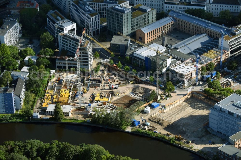 Berlin from above - Construction site to build a new multi-family residential complex No.1 Charlottenburg on Wegelystrasse zum Spree- Ufer in the district Charlottenburg-Wilmersdorf in Berlin, Germany