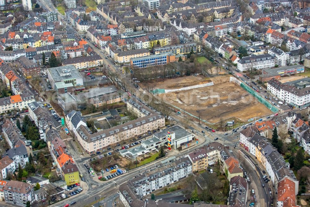 Aerial image Essen - Construction site to build a new multi-family residential complex a?? Cranachhoefe a?? of Allbau AG in Essen in the state North Rhine-Westphalia, Germany