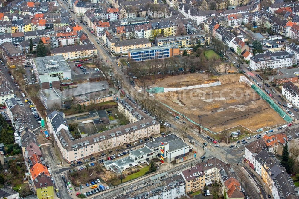 Aerial photograph Essen - Construction site to build a new multi-family residential complex a?? Cranachhoefe a?? of Allbau AG in Essen in the state North Rhine-Westphalia, Germany