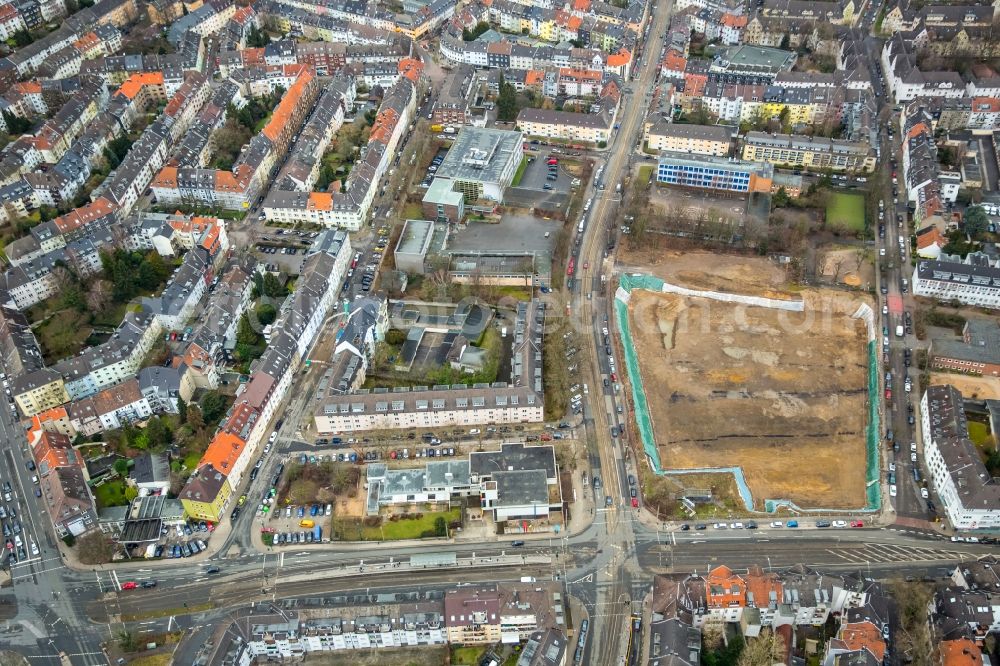 Essen from above - Construction site to build a new multi-family residential complex a?? Cranachhoefe a?? of Allbau AG in Essen in the state North Rhine-Westphalia, Germany