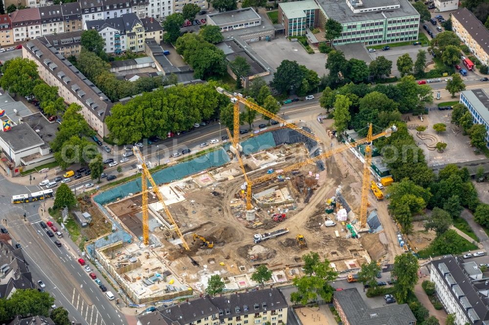 Essen from above - Construction site to build a new multi-family residential complex a?? Cranachhoefe a?? of Allbau AG in Essen in the state North Rhine-Westphalia, Germany