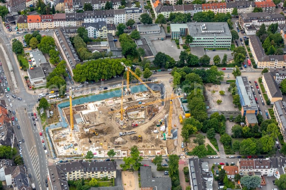 Essen from above - Construction site to build a new multi-family residential complex a?? Cranachhoefe a?? of Allbau AG in Essen in the state North Rhine-Westphalia, Germany