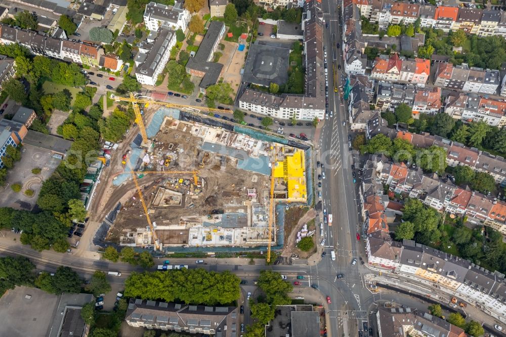 Aerial image Essen - Construction site to build a new multi-family residential complex a?? Cranachhoefe a?? of Allbau AG in Essen in the state North Rhine-Westphalia, Germany