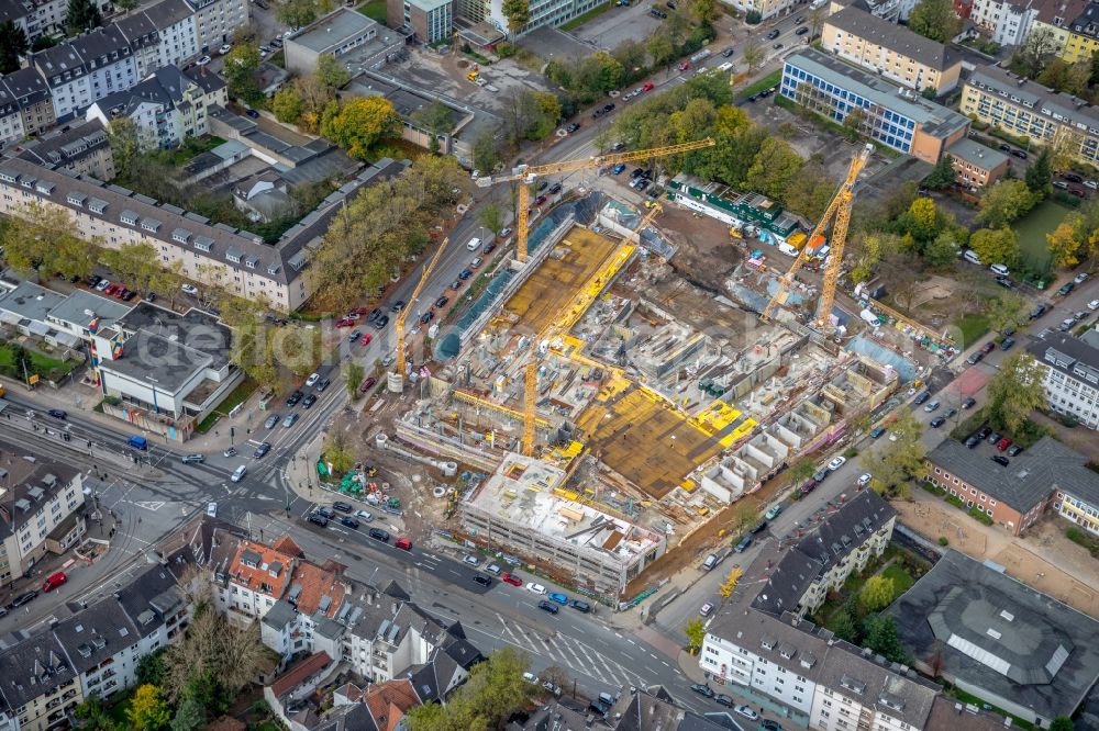 Aerial image Essen - Construction site to build a new multi-family residential complex a?? Cranachhoefe a?? of Allbau AG in Essen in the state North Rhine-Westphalia, Germany