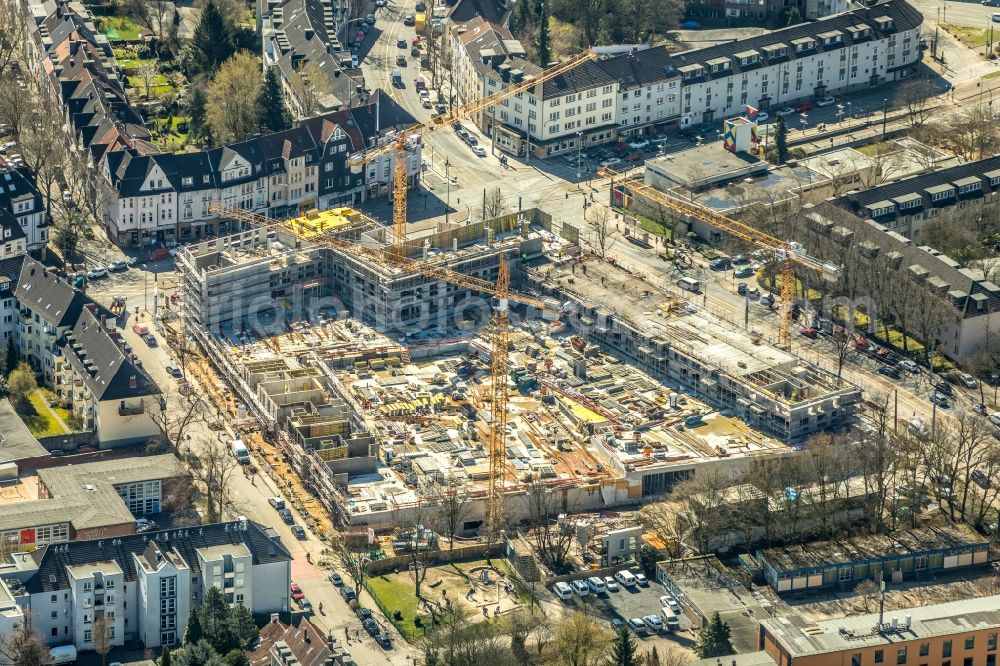 Aerial photograph Essen - Construction site to build a new multi-family residential complex Cranachhoefe in Essen in the state North Rhine-Westphalia, Germany