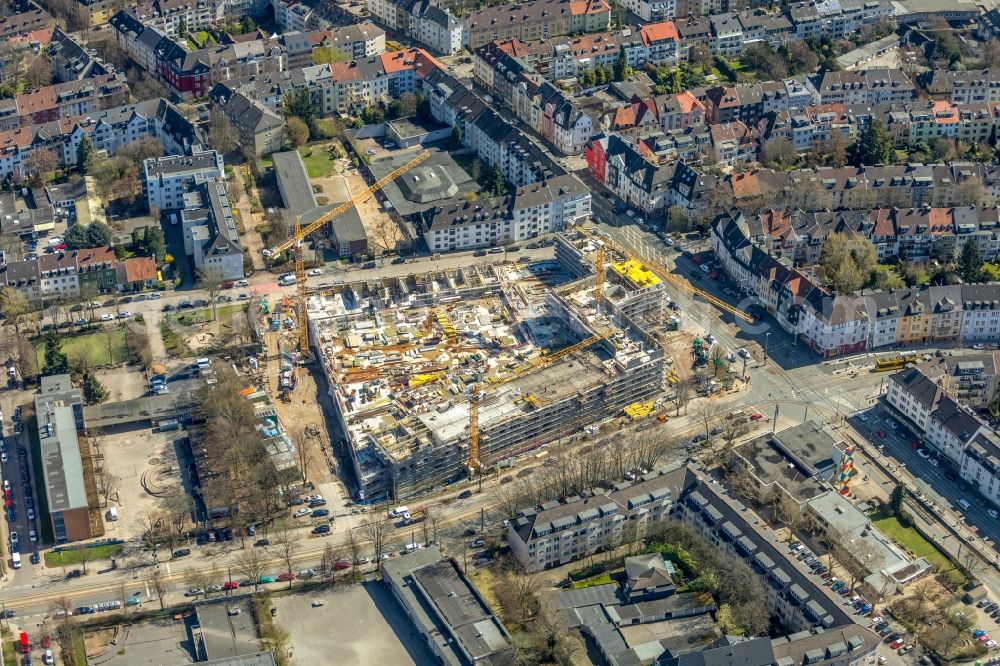 Essen from above - Construction site to build a new multi-family residential complex Cranachhoefe in Essen in the state North Rhine-Westphalia, Germany