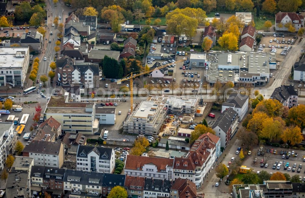 Gladbeck from above - Construction site to build a new multi-family residential complex of Diakonisches factory gGmbH on Wilhelmstrasse in Gladbeck in the state North Rhine-Westphalia, Germany