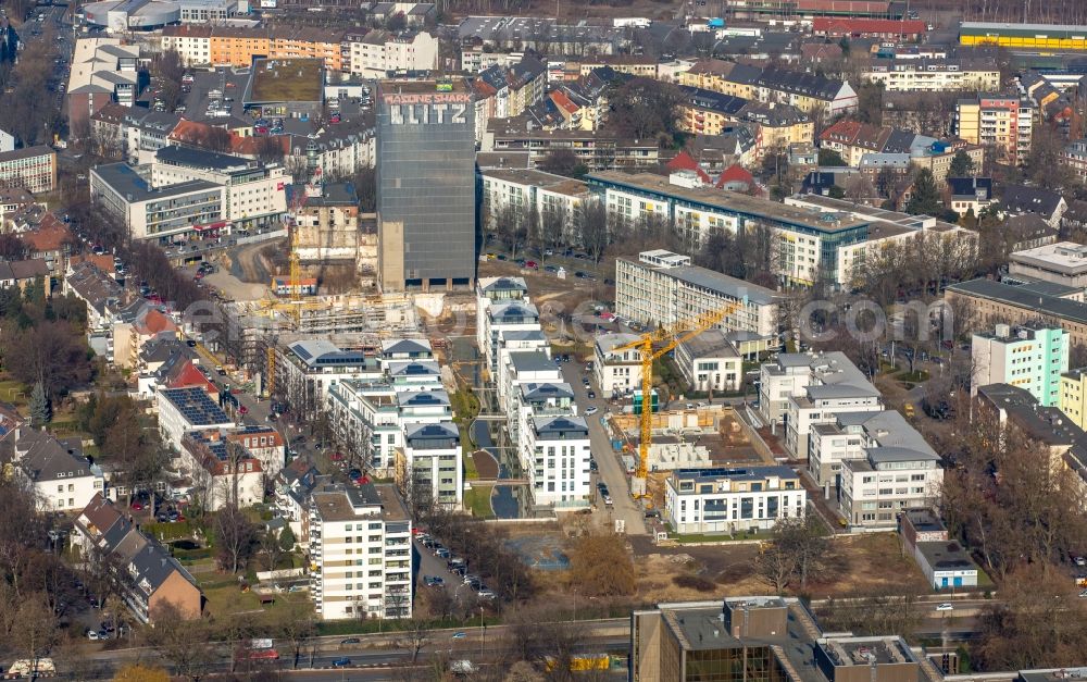 Aerial image Dortmund - Construction site to build a new multi-family residential complex on the former Kronen-Areal, Maerkische Strasse - Benno-Jacob-Strasse in the district Innenstadt-Ost in Dortmund in the state North Rhine-Westphalia