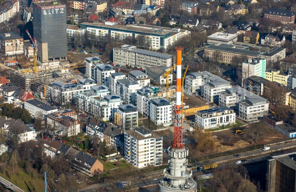 Aerial photograph Dortmund - Construction site to build a new multi-family residential complex on the former Kronen-Areal, Maerkische Strasse - Benno-Jacob-Strasse in the district Innenstadt-Ost in Dortmund in the state North Rhine-Westphalia