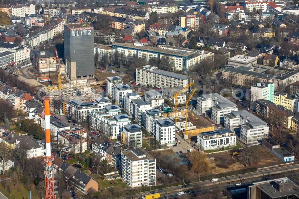 Dortmund from above - Construction site to build a new multi-family residential complex on the former Kronen-Areal, Maerkische Strasse - Benno-Jacob-Strasse in the district Innenstadt-Ost in Dortmund in the state North Rhine-Westphalia