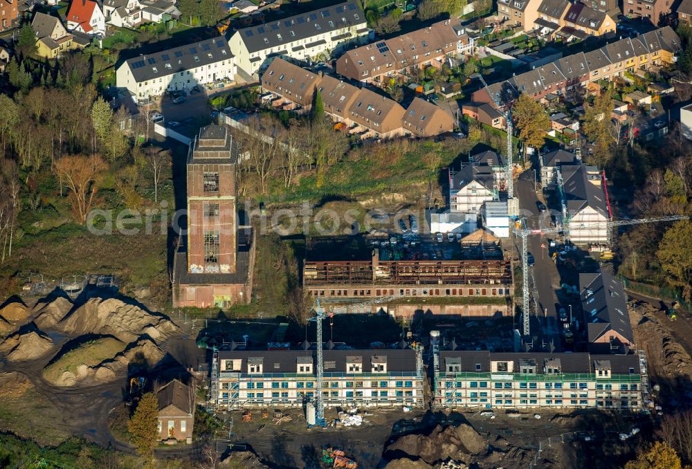 Aerial photograph Oberhausen - Construction site to build a new multi-family residential complex on tower Malakow- Turm in Oberhausen in the state North Rhine-Westphalia