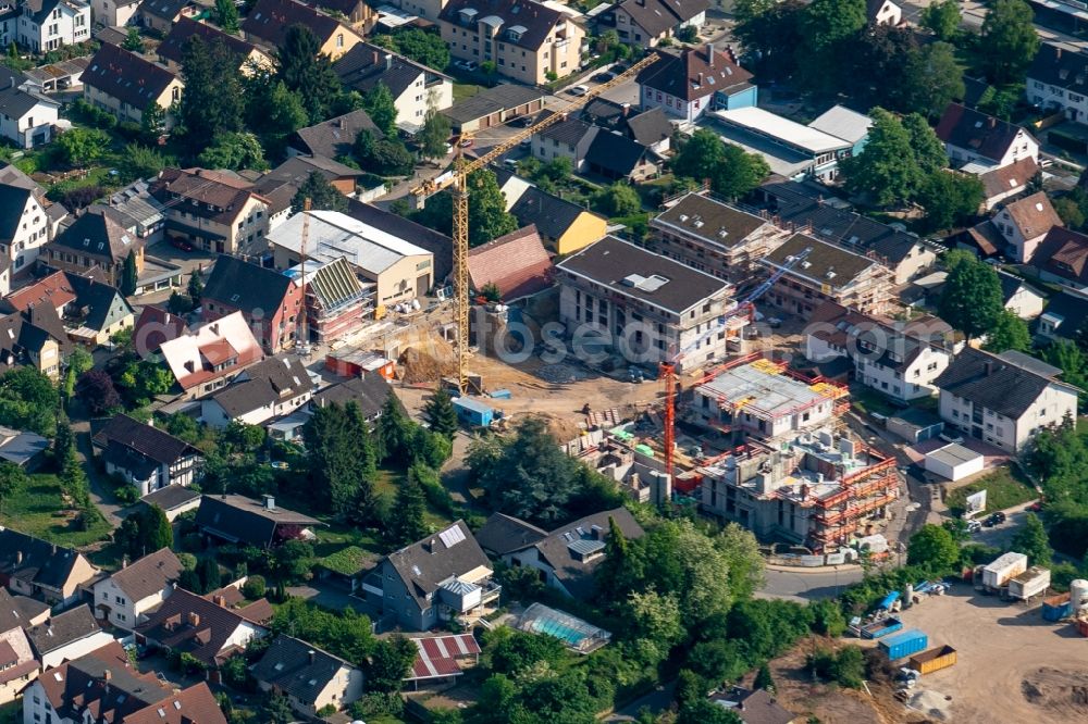 Aerial image Ehrenkirchen - Construction site to build a new multi-family residential complex in Ehrenkirchen in the state Baden-Wuerttemberg, Germany