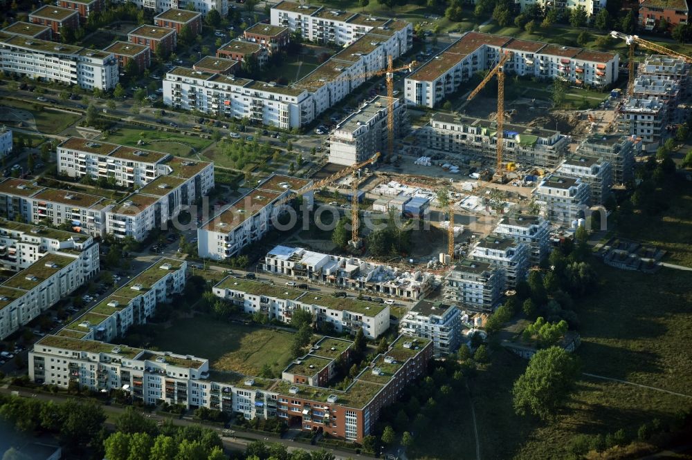 Aerial photograph Berlin - Construction site to build a new multi-family residential complex Eisenacher Strasse - Hasenholzer Allee - Krummenseer Strasse in Berlin