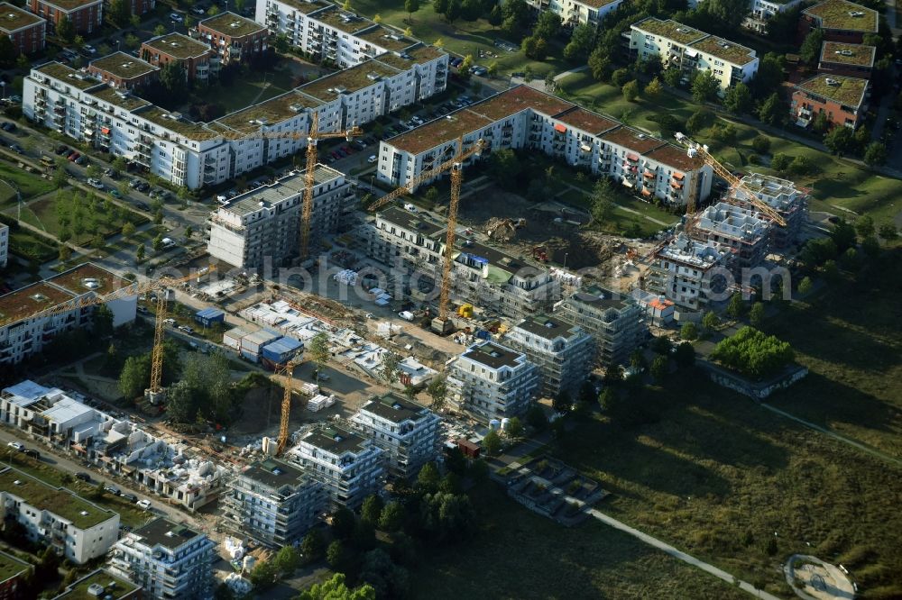 Aerial photograph Berlin - Construction site to build a new multi-family residential complex Eisenacher Strasse - Hasenholzer Allee - Krummenseer Strasse in Berlin