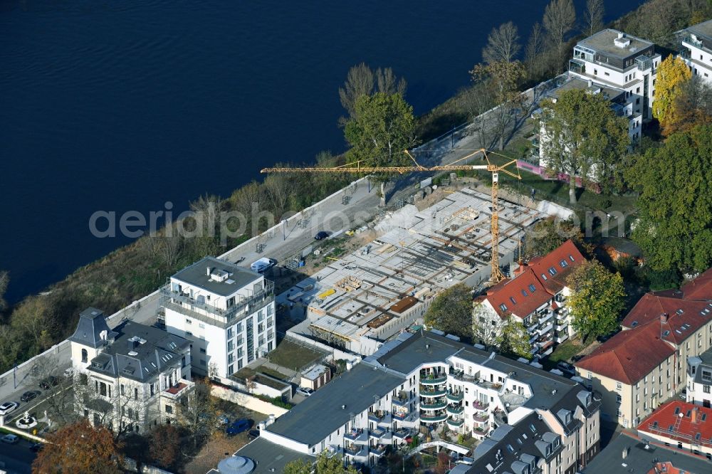 Magdeburg from above - Construction site to build a new multi-family residential complex ELB Carre of k-raum GmbH in of Zollstrasse in Magdeburg in the state Saxony-Anhalt, Germany