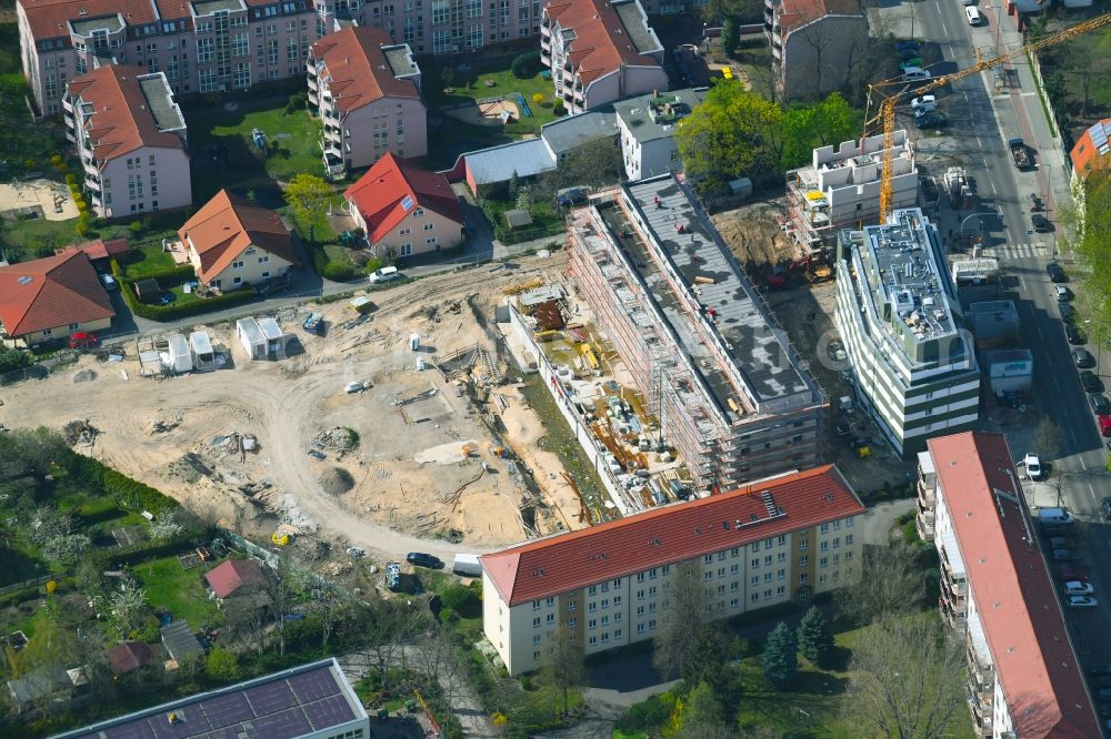 Berlin from above - Construction site to build a new multi-family residential complex along the Einbecker Strasse in Berlin, Germany