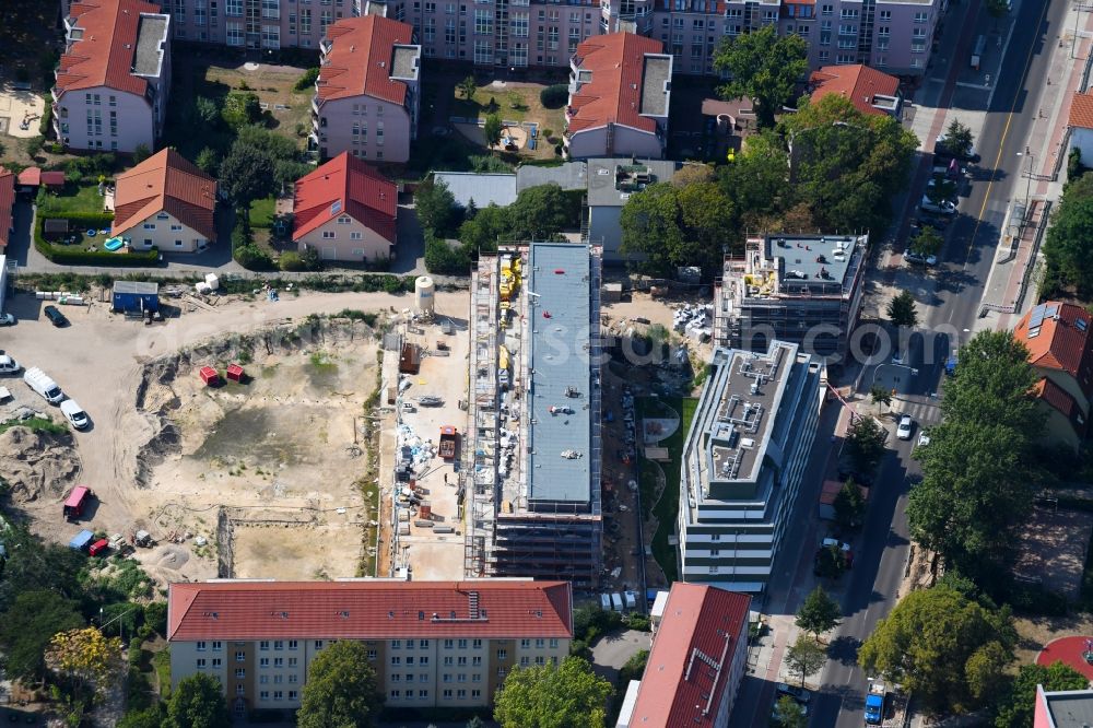 Aerial image Berlin - Construction site to build a new multi-family residential complex along the Einbecker Strasse in Berlin, Germany