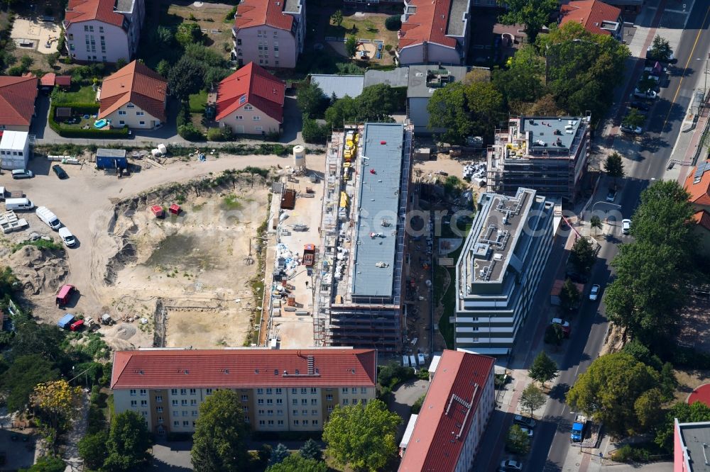 Aerial photograph Berlin - Construction site to build a new multi-family residential complex along the Einbecker Strasse in Berlin, Germany