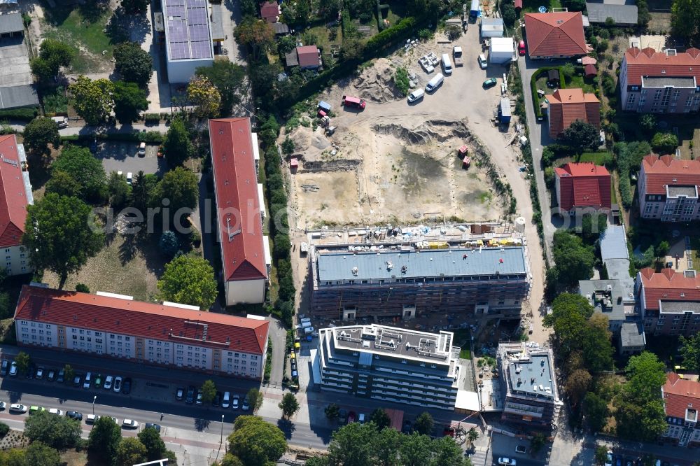 Berlin from above - Construction site to build a new multi-family residential complex along the Einbecker Strasse in Berlin, Germany