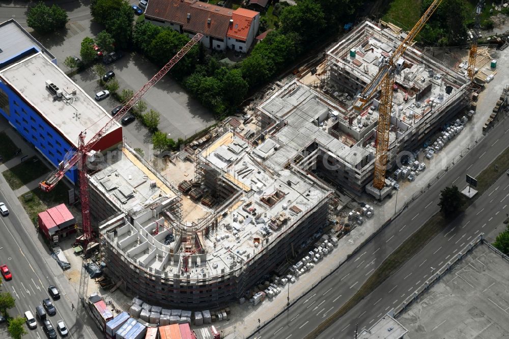 Aerial image Ingolstadt - Construction site to build a new multi-family residential complex of Essinger Wohnbau GmbH on Theodor-Heuss-Strasse in Ingolstadt in the state Bavaria, Germany