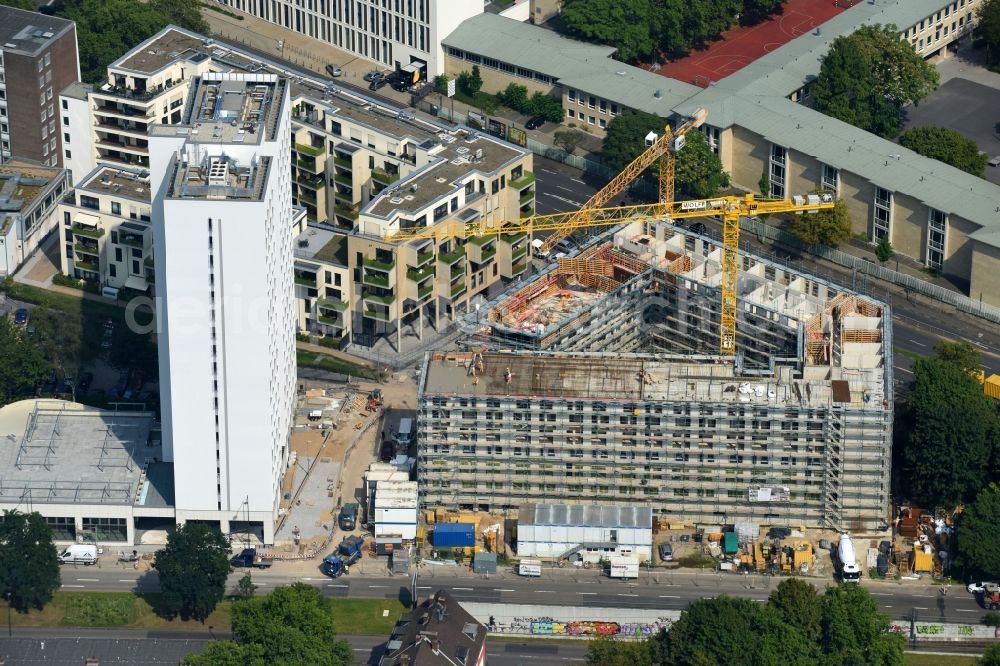 Köln from the bird's eye view: Construction site to build a new multi-family residential complex 55 Frames of S.I.E. Soini Immobilienentwicklung GmbH in Cologne in the state North Rhine-Westphalia, Germany