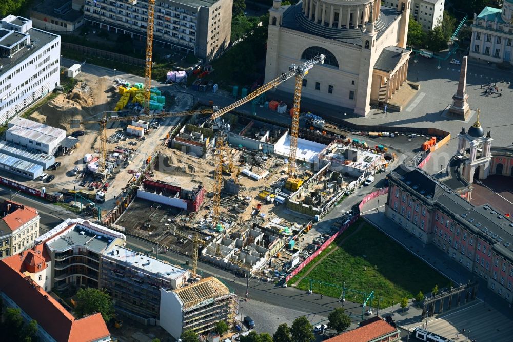 Aerial photograph Potsdam - Construction site to build a new multi-family residential complex Friedrich-Ebert-Strasse in the district Innenstadt in Potsdam in the state Brandenburg, Germany