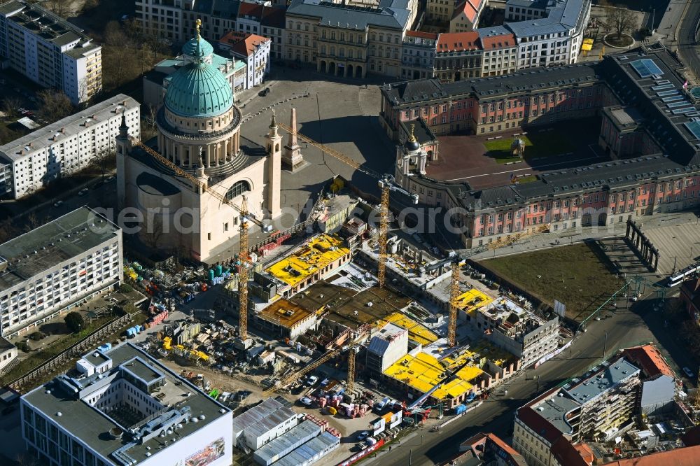 Aerial image Potsdam - Construction site to build a new multi-family residential complex Friedrich-Ebert-Strasse in the district Innenstadt in Potsdam in the state Brandenburg, Germany