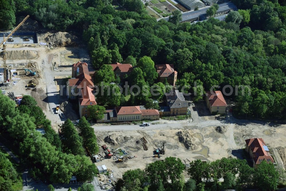 Aerial photograph Berlin - Construction site for the construction of a multi-family house residential complex on the grounds of the former Kinderklinik Lindenhof on the Gotlindestrasse in the district of Lichtenberg in Berlin, Germany