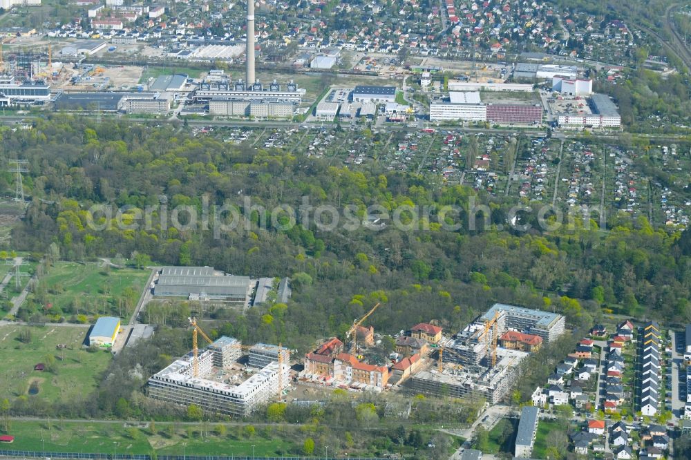 Aerial image Berlin - Construction site for the construction of a multi-family house residential complex on the grounds of the former Kinderklinik Lindenhof on the Gotlindestrasse in the district of Lichtenberg in Berlin, Germany