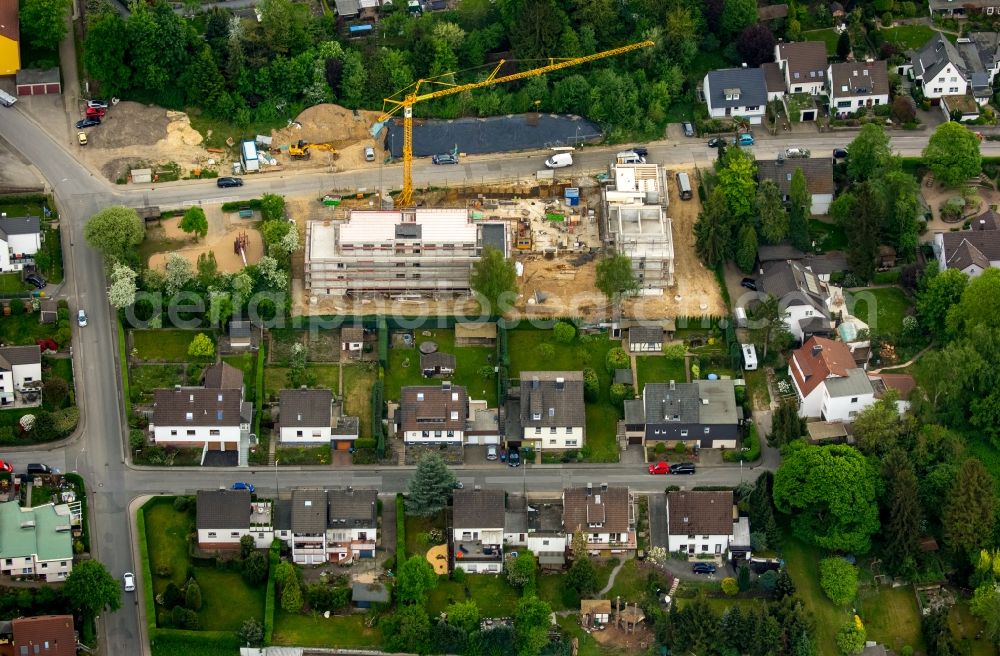 Aerial photograph Gevelsberg - Construction site to build a new multi-family residential complex at Haufer street in Gevelsberg in the state North Rhine-Westphalia