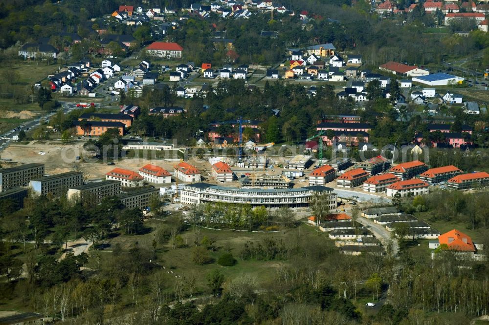 Aerial photograph Wustermark - Construction site to build a new multi-family residential complex Gold- Gartenstadt Olympisches Dorf von 1936 in the district Elstal in Wustermark in the state Brandenburg, Germany