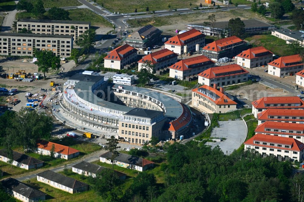 Aerial image Wustermark - Construction site to build a new multi-family residential complex Gold- Gartenstadt Olympisches Dorf von 1936 in the district Elstal in Wustermark in the state Brandenburg, Germany