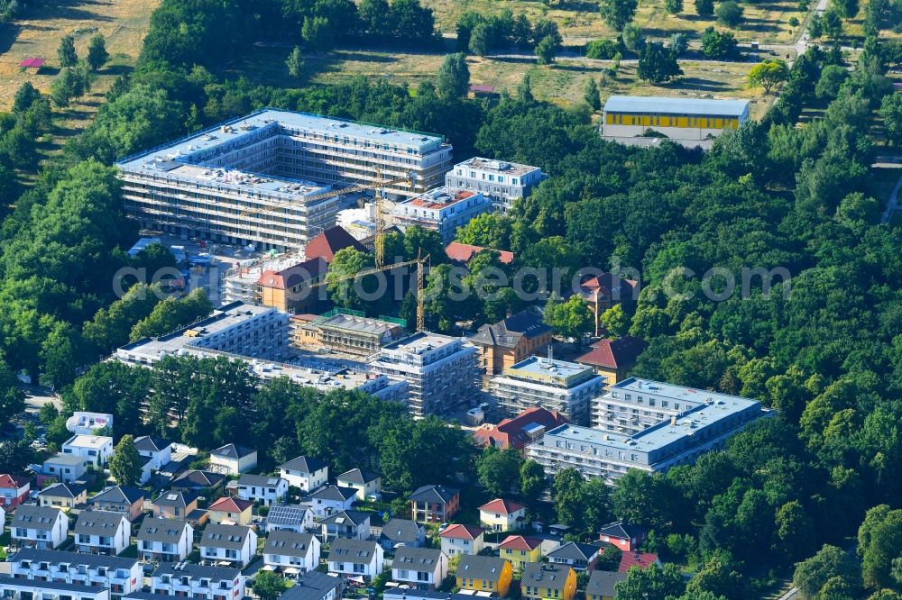 Aerial photograph Berlin - Construction site for the construction of a multi-family house residential complex on the grounds of the former Kinderklinik Lindenhof on the Gotlindestrasse in the district of Lichtenberg in Berlin, Germany