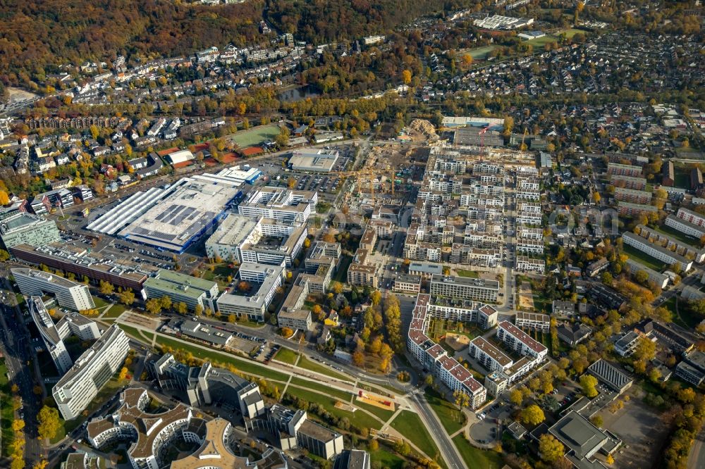 Aerial photograph Düsseldorf - Construction site to build a new multi-family residential complex Grafental on Roepkestrasse in Duesseldorf in the state North Rhine-Westphalia, Germany