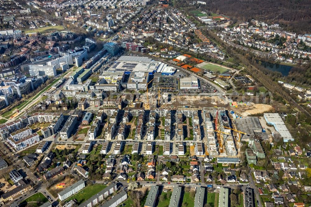 Aerial image Düsseldorf - Construction site to build a new multi-family residential complex Grafental on Roepkestrasse in Duesseldorf in the state North Rhine-Westphalia, Germany