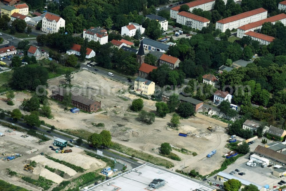 Aerial image Berlin - Construction site to build a new multi-family residential complex of Gut Alt-Biesdorf on Weissenhoeher Strasse in Berlin, Germany