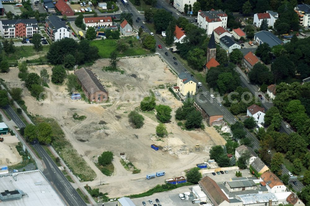 Aerial photograph Berlin - Construction site to build a new multi-family residential complex of Gut Alt-Biesdorf on Weissenhoeher Strasse in Berlin, Germany