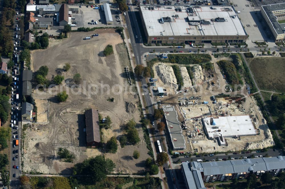 Aerial image Berlin - Construction site to build a new multi-family residential complex of Gut Alt-Biesdorf on Weissenhoeher Strasse in Berlin, Germany