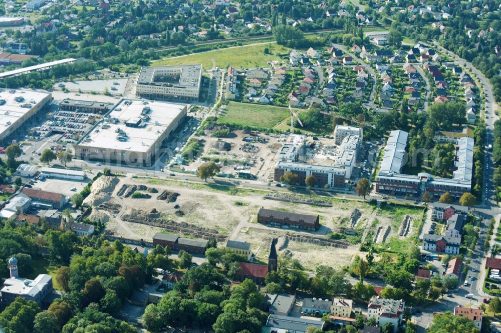 Aerial image Berlin - Construction site to build a new multi-family residential complex of Gut Alt-Biesdorf on Weissenhoeher Strasse in Berlin, Germany