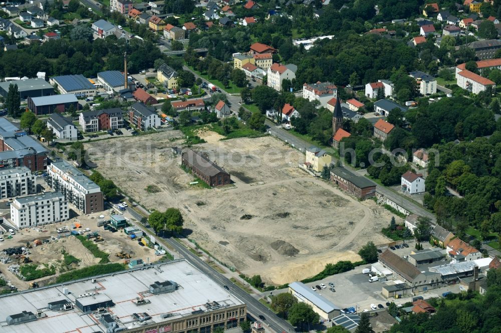 Aerial image Berlin - Construction site to build a new multi-family residential complex of Gut Alt-Biesdorf on Weissenhoeher Strasse in Berlin, Germany