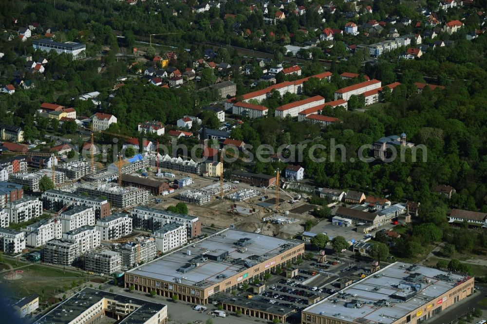 Aerial image Berlin - Construction site to build a new multi-family residential complex of Gut Alt-Biesdorf on Weissenhoeher Strasse in Berlin, Germany