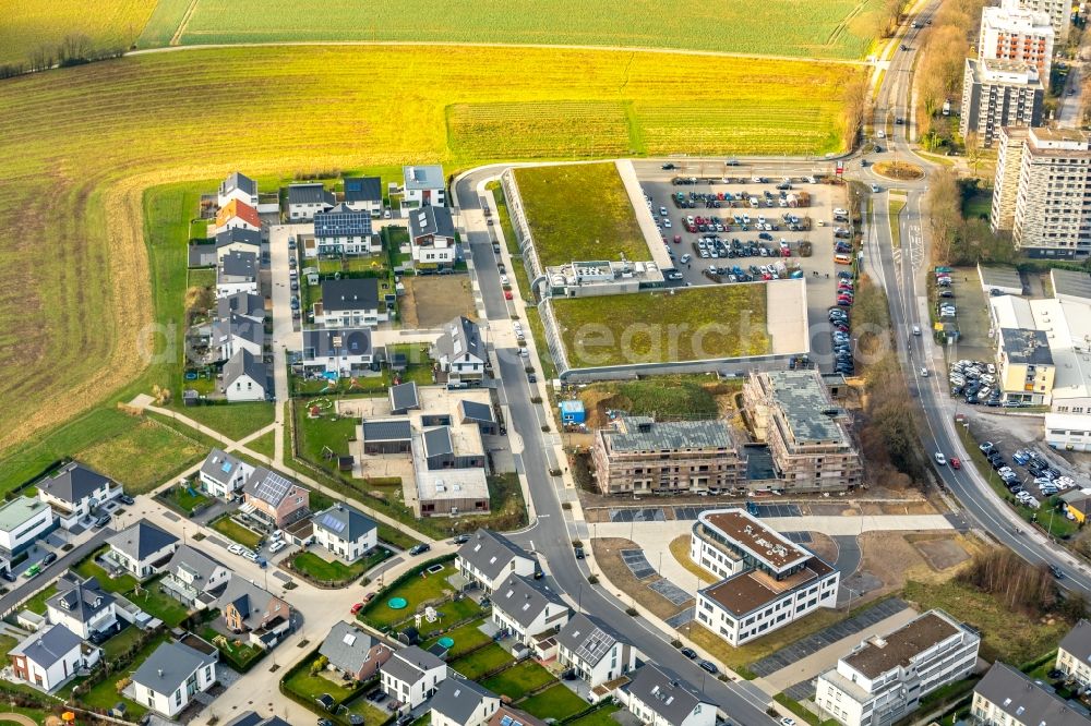 Aerial photograph Heiligenhaus - Construction site to build a new multi-family residential complex Haus Selbeck on Ruegenstrasse in Heiligenhaus in the state North Rhine-Westphalia, Germany