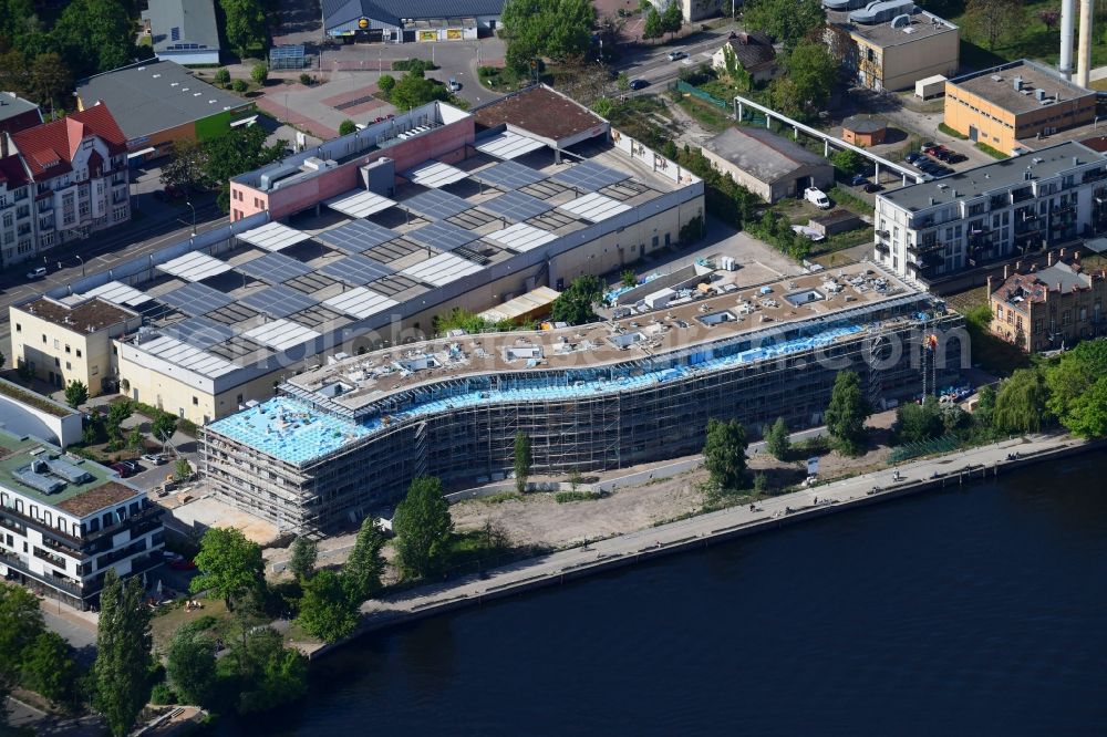 Aerial photograph Potsdam - Construction site to build a new multi-family residential complex Havelwelle on Zeppelinstrasse in the district Westliche Vorstadt in Potsdam in the state Brandenburg, Germany