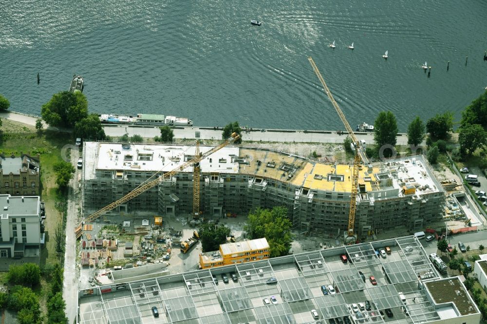 Aerial photograph Potsdam - Construction site to build a new multi-family residential complex Havelwelle on Zeppelinstrasse in the district Westliche Vorstadt in Potsdam in the state Brandenburg, Germany