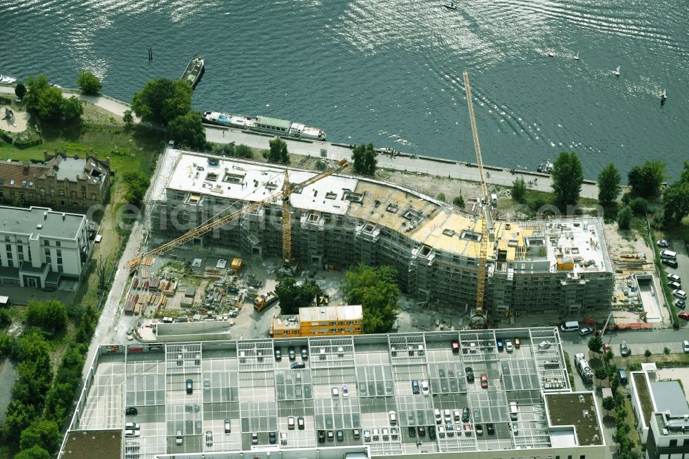 Potsdam from above - Construction site to build a new multi-family residential complex Havelwelle on Zeppelinstrasse in the district Westliche Vorstadt in Potsdam in the state Brandenburg, Germany