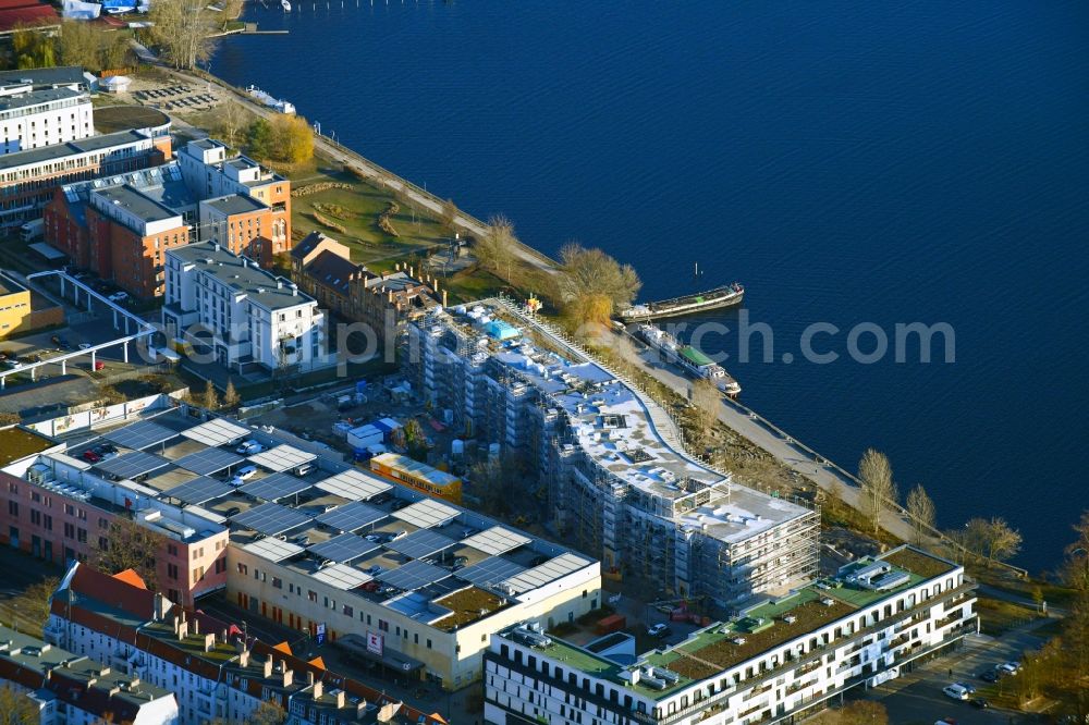 Potsdam from above - Construction site to build a new multi-family residential complex Havelwelle on Zeppelinstrasse in the district Westliche Vorstadt in Potsdam in the state Brandenburg, Germany