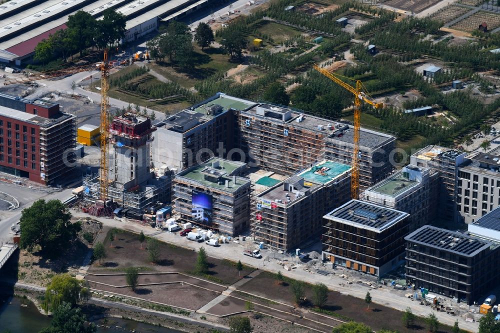 Aerial image Heilbronn - Construction site to build a new multi-family residential complex Heilbronn Urban Garden of STRENGER Holding GmbH on Kalistrasse in Heilbronn in the state Baden-Wurttemberg, Germany