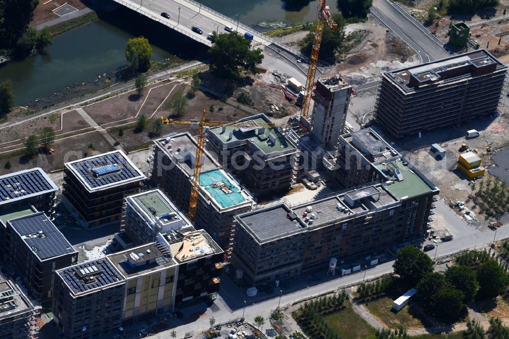 Aerial photograph Heilbronn - Construction site to build a new multi-family residential complex Heilbronn Urban Garden of STRENGER Holding GmbH on Kalistrasse in Heilbronn in the state Baden-Wurttemberg, Germany